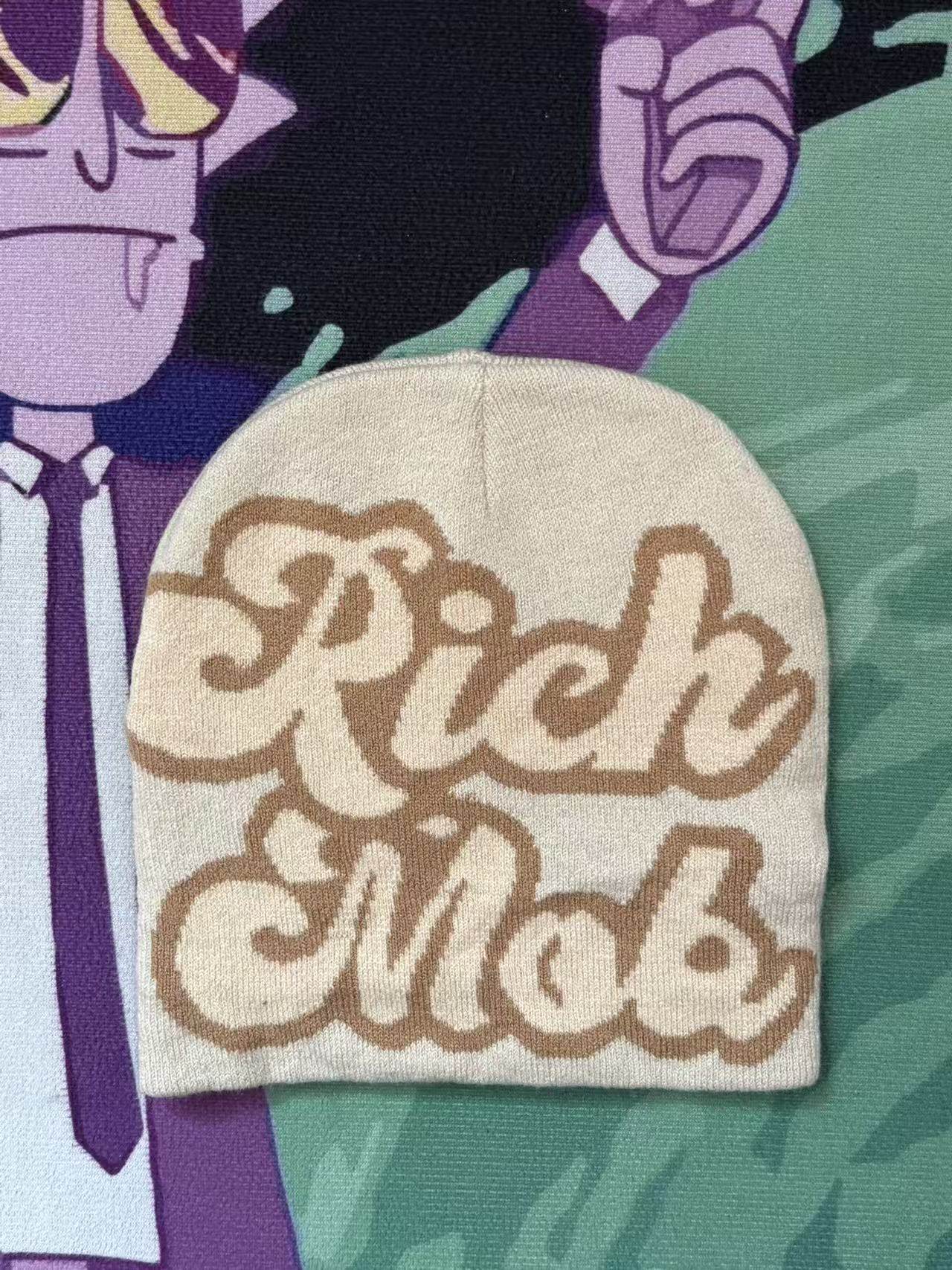 "Rich Mob" Retro Knitted Beanie