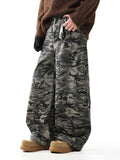 Retro Camouflage Wide-leg Jeans