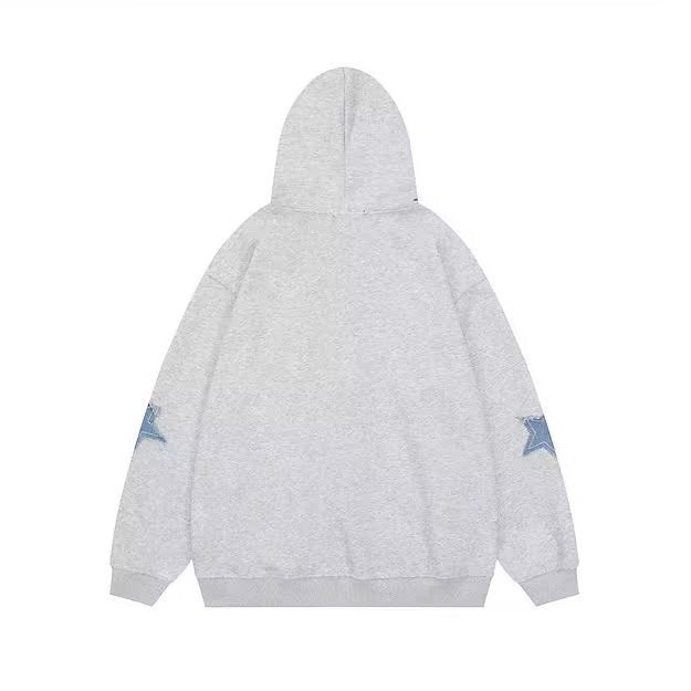 Star Patchwork Zip Hoodie