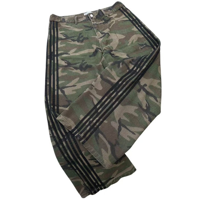 Striped Camo Denim Jeans