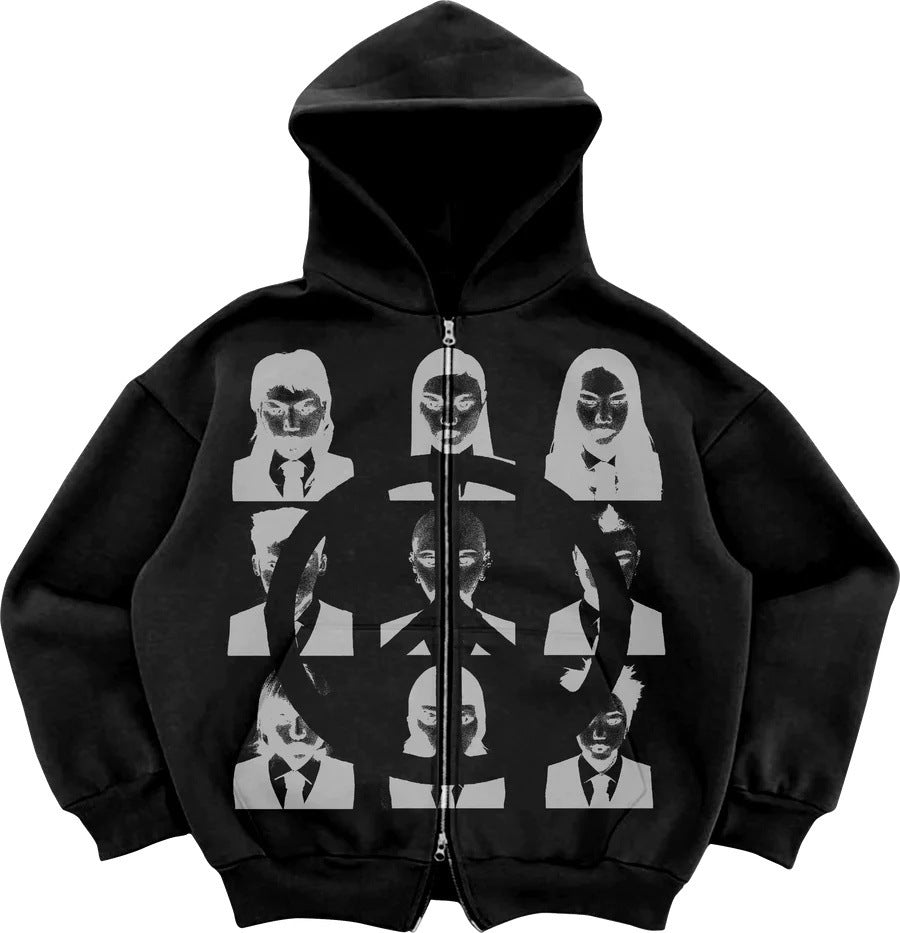 Faces Zip Hoodie