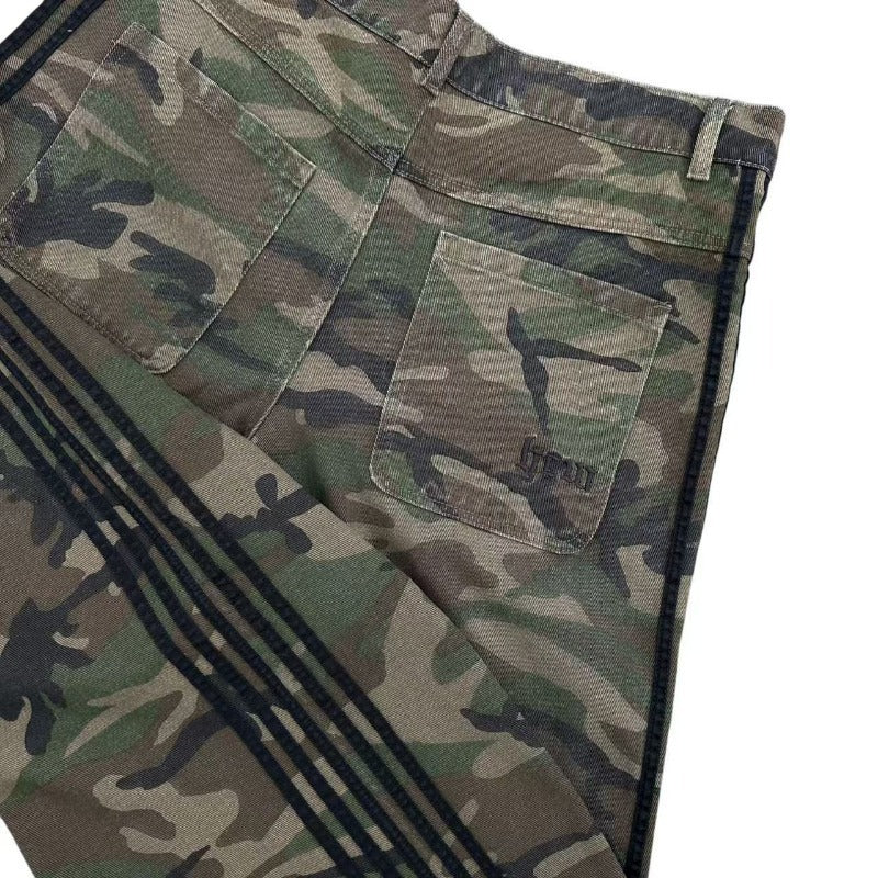 Striped Camo Denim Jeans