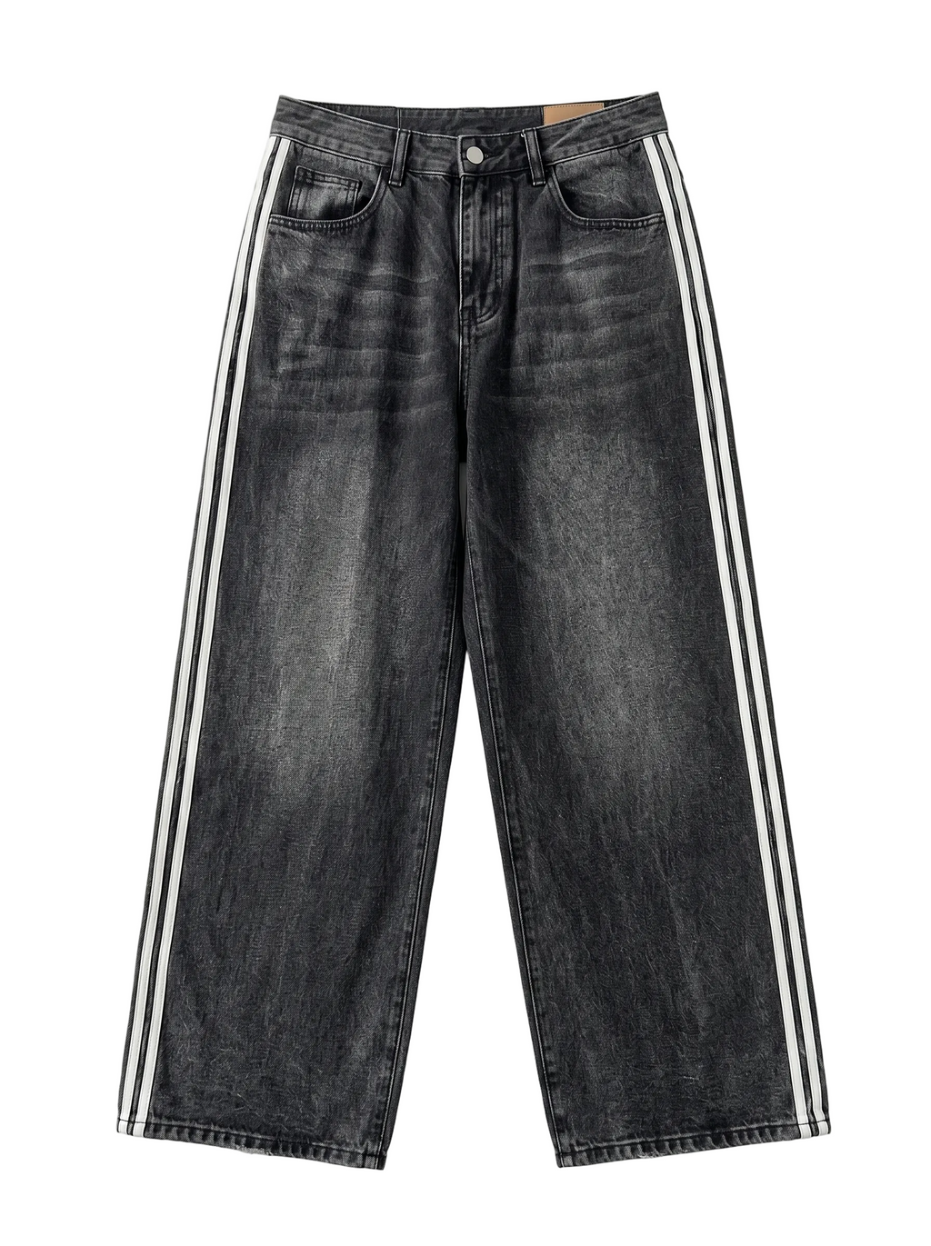 Black "Two-Stripe" Denim Jeans