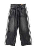 Black "Two-Stripe" Denim Jeans