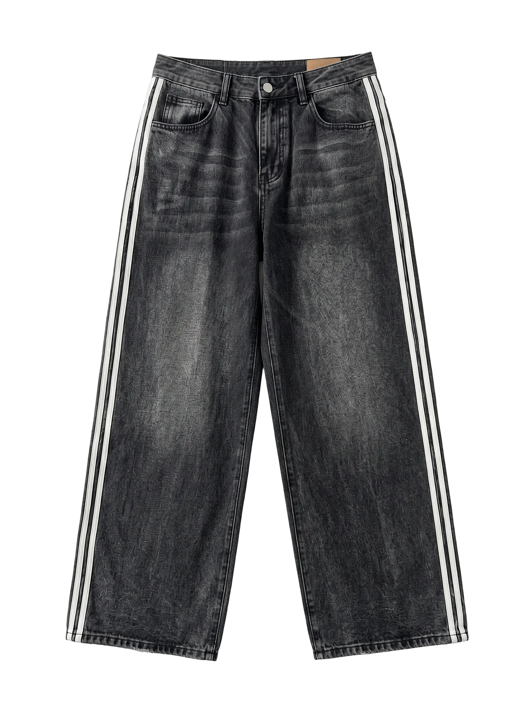 Black "Two-Stripe" Denim Jeans